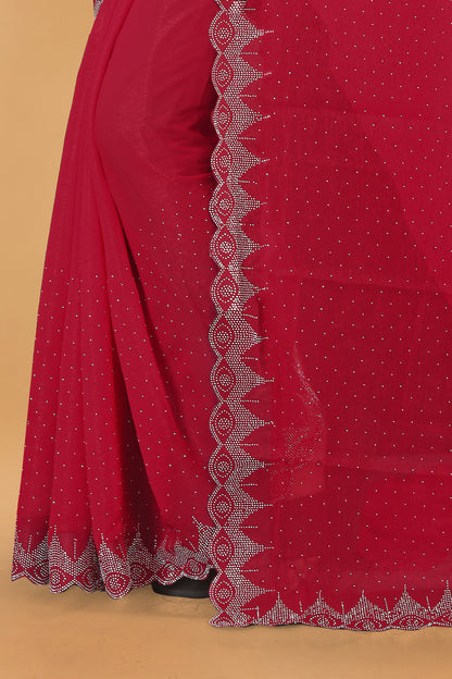 Simmer Designer Saree With Siroski Work & Border Saree