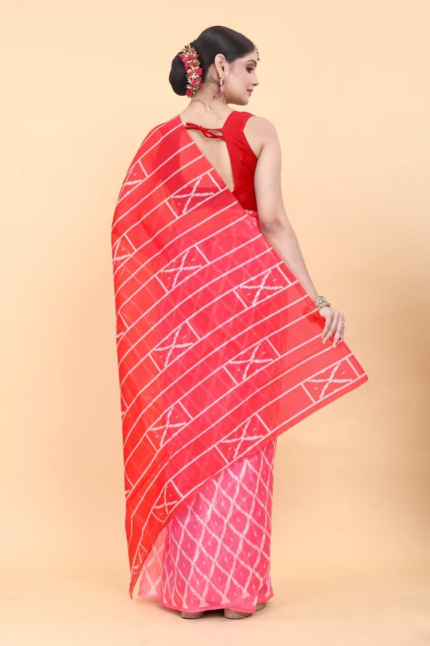 Delicate Allure Digital Print Organza Saree