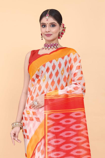 Delicate Allure Digital Print Organza Saree