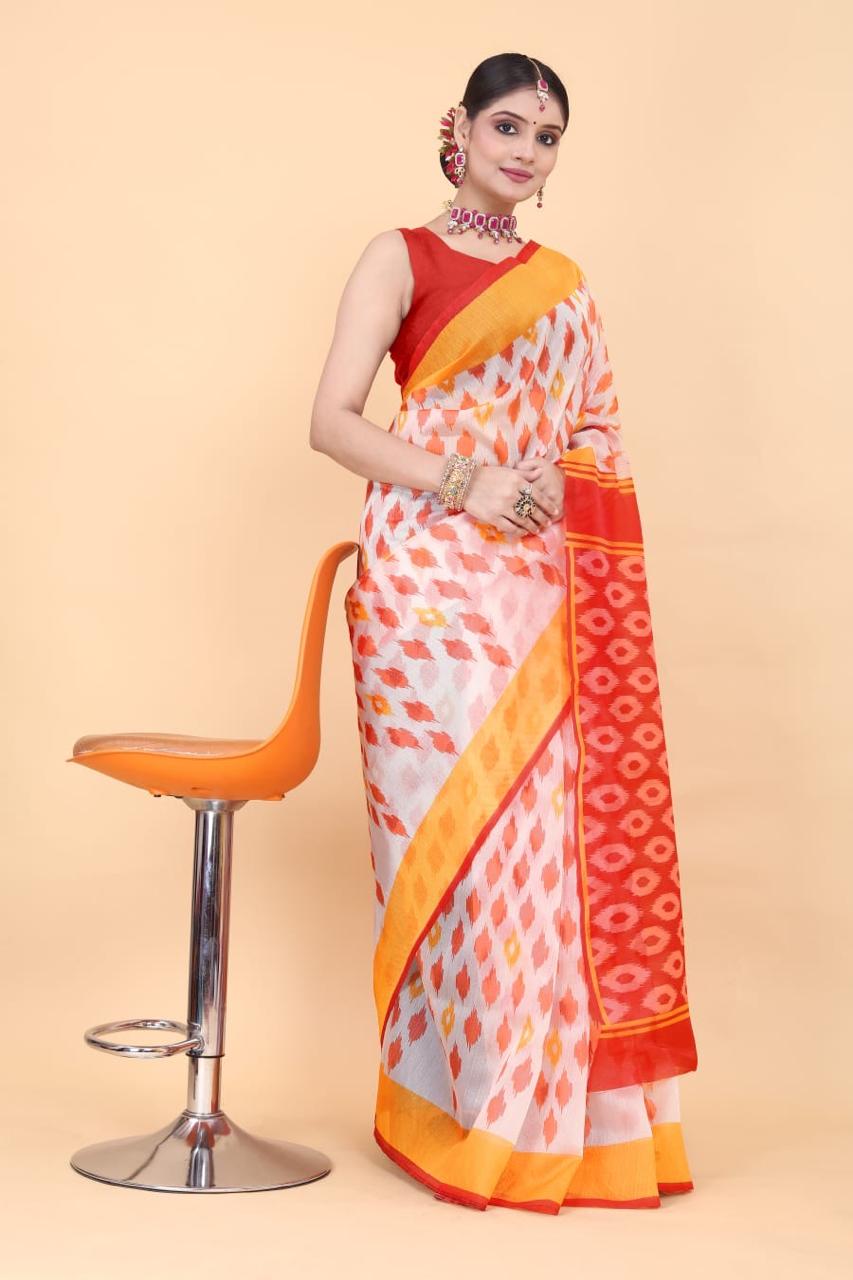 Delicate Allure Digital Print Organza Saree