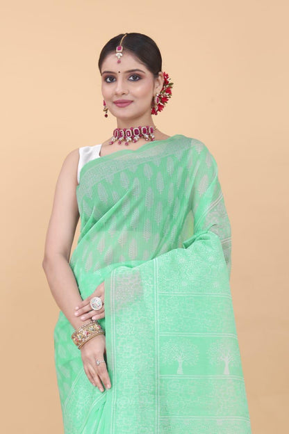 Delicate Allure Digital Print Organza Saree