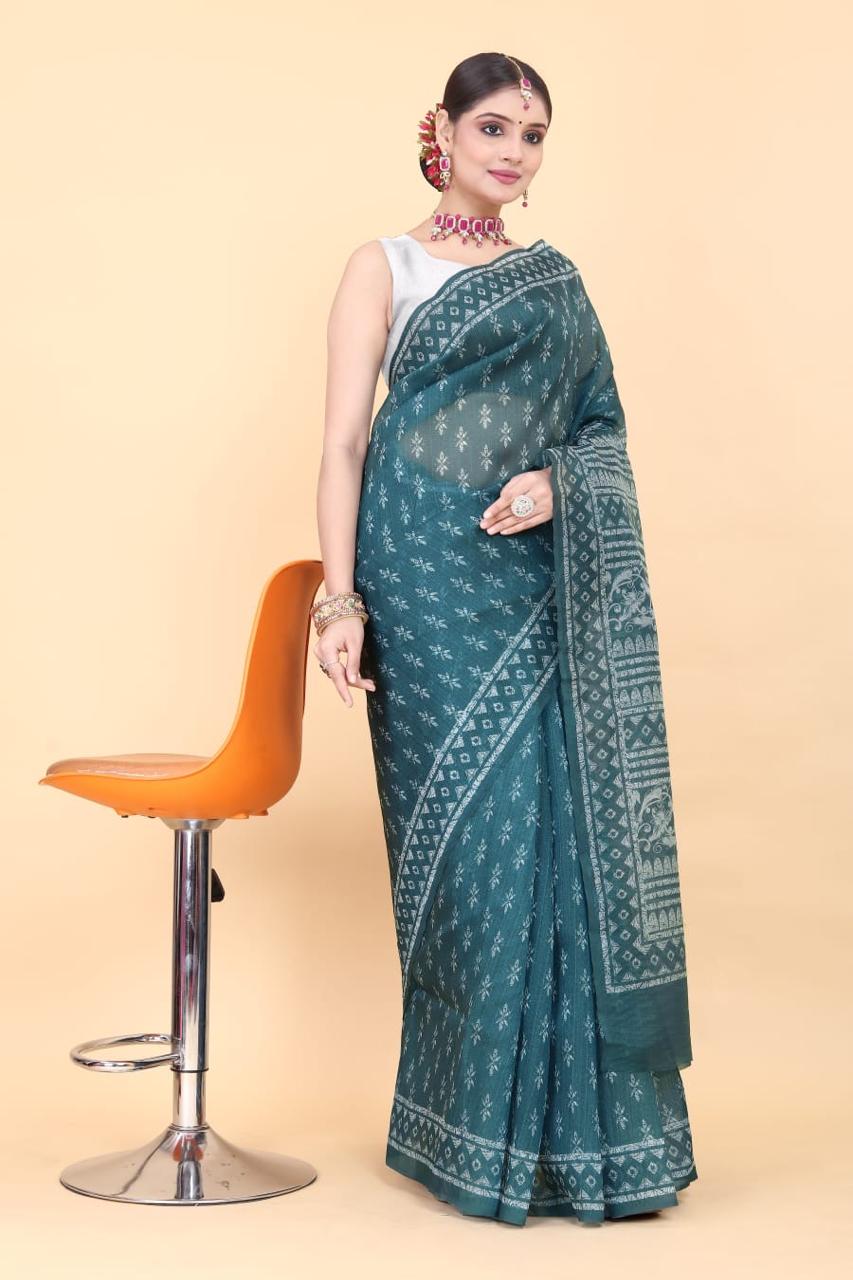 Delicate Allure Digital Print Organza Saree